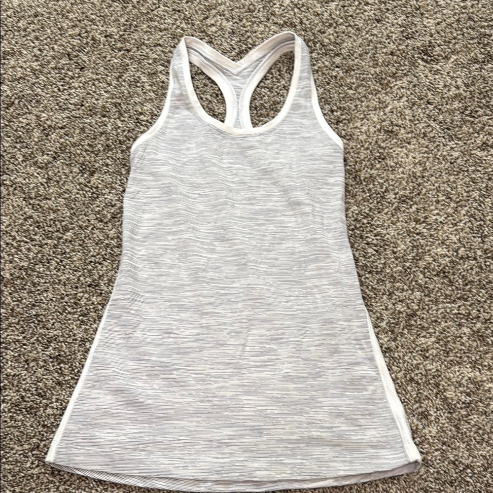Lululemon Athletica Gray Fitted Backless Tank Top